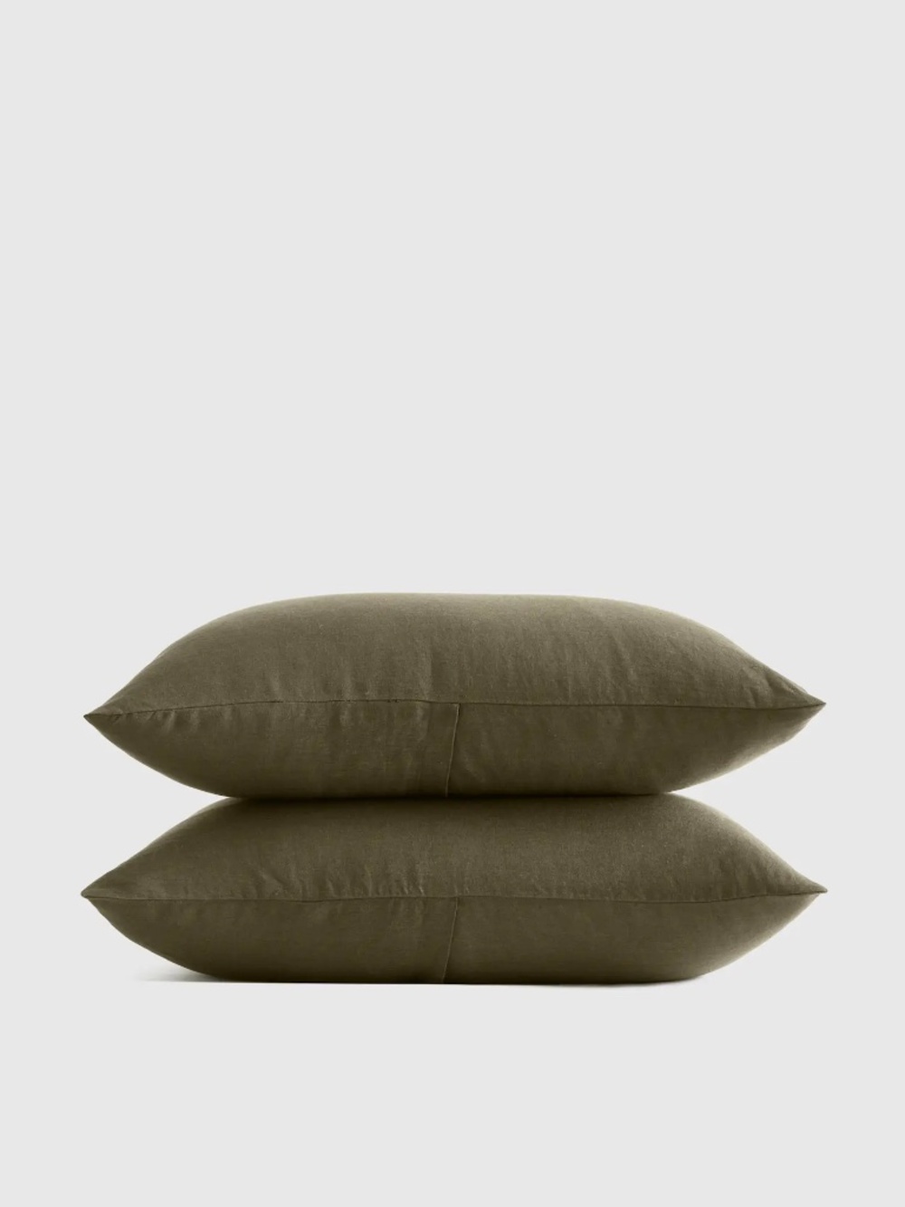 Quince European Linen Sham Set — King — Dusty Olive — Set of 2